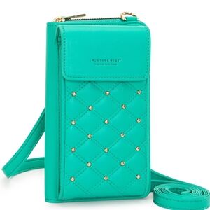 Montana West Teal Quilted Crossbody Bag